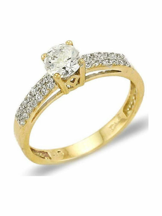 Paraxenies Single Stone Ring From 14K Gold