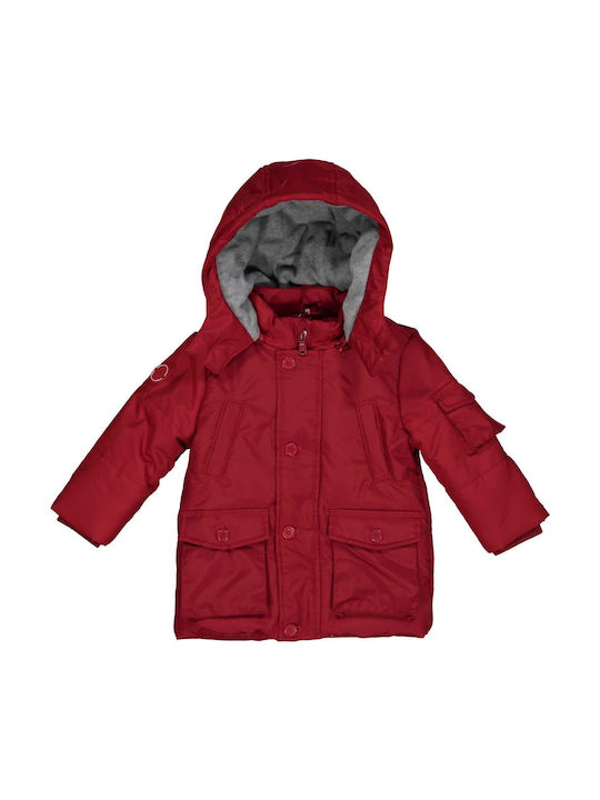 Kids' Parka Short with Hood Red