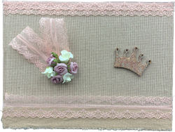 Palma Emporio Handmade Baptism Guest Book Crown Made of Fabric Palma Emporio Handmade Baptism Guest Book Crown Made of Fabric