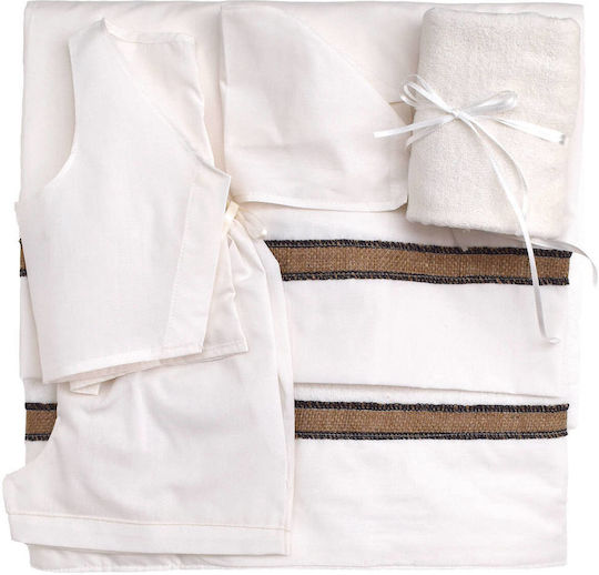 Nst Nastasia Set Tauföldecken Weiß-Beige 3Stücke