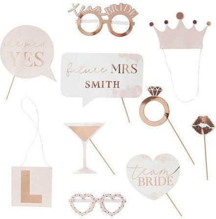 Ginger Ray Photo Booth Prop for Party with Theme "Marriage" Set of 10pcs HN-830