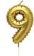 Kardasis Geburtstagskerze Nummer "9" in Gold Farbe 557-9