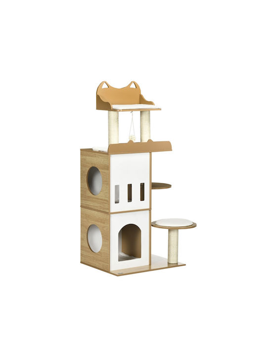 Pawhut Scratching Post Cat Trees Brown 60x48x133cm