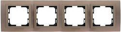 Mono Electric Switch Frame 4 Positions Horizontal Installation in Bronze Color 500-004300163