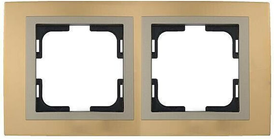 Mono Electric Switch Frame 2 Positions Horizontal Installation in Gold Color 500-004400161