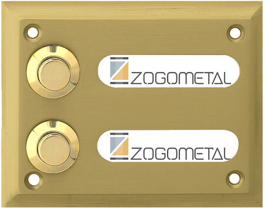 Zogometal Μπουτόν Κουδουνιού με Πλαίσιο σε Χρυσό Χρώμα 469