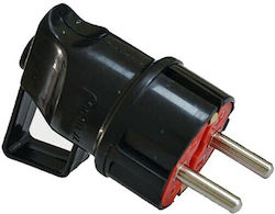 Vito Male Schuko Plug with Ring Black