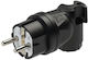Waterproof Male Schuko Plug Corner Black