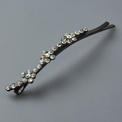 Nuova Vita 6pcs Silver Hair Pin with Flower / Strass