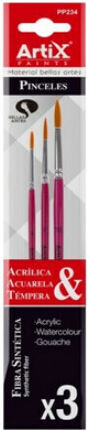 Artix Round Paint Brush Set No3 3pcs