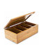 Relaxdays Tea Box with Lid Wooden Brown 15.5x9x9cm 1 Piece