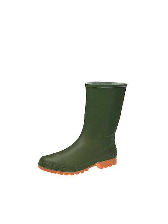 Grasher Non-Slip Safety Tibia Wellies Green