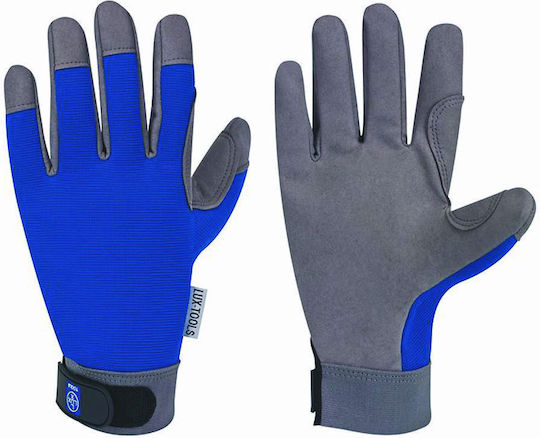 Lux Tools Gloves for Work Garden Blue Synthetic Leather 1pcs