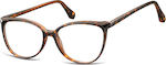 Sunoptic Plastic Eyeglass Frame Cat Eye Brown Tortoise CP116A