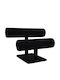 Jewellery Stand Fabric Black 21x21cm