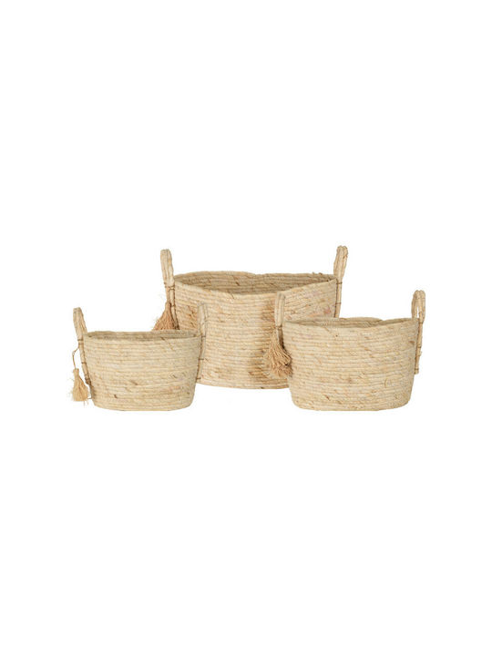 Wicker Decorative Baskets Set 3pcs