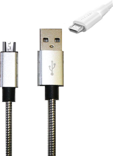 Chengxin Braided USB 2.0 to micro USB Cable Ασημί 1m (09350)