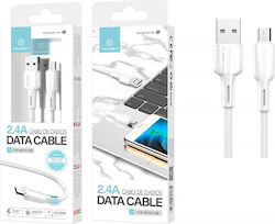 Techancy TF05765 Редовна USB 2.0 към Микро USB 1м Бял