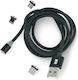 Rebel Magnetic USB to Type-C / Lightning / micro USB 1m Cable (RB-6004-100-B)