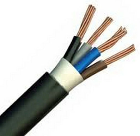 Nexans NYY Power Cord with Diameter 4x6mm² in Black Color 1m 1pcs