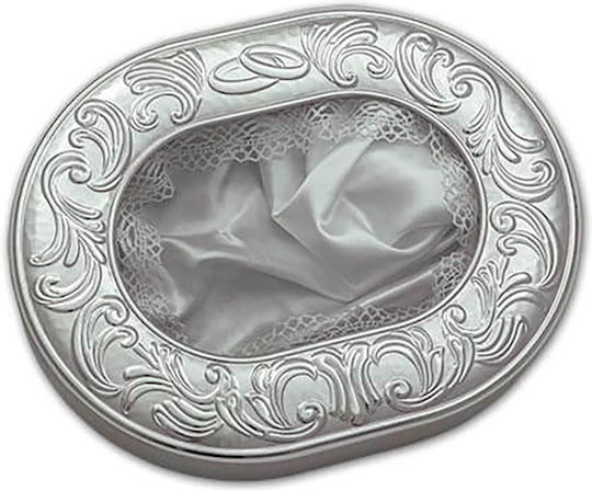 Slevori Hochzeitskronen-Etui Oval Silber 29x23εκ.