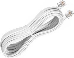 Flat Τηλεφωνικό Καλώδιο RJ11 6P4C 20m Λευκό (01.074.0130) Flat Τηλεφωνικό Καλώδιο RJ11 6P4C 20m Λευκό (01.074.0130)