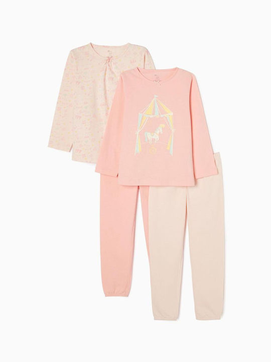 Zippy Set Top & Bottom Kids Winter Pyjamas Pink