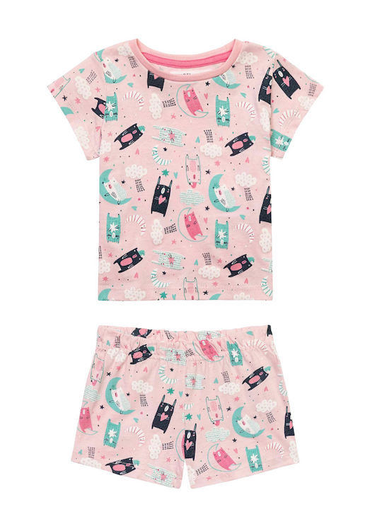 Minoti Set Top & Bottom Kids Summer Pyjamas Pink