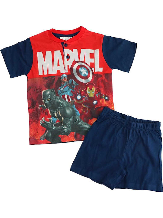 Marvel Παιδική Πιτζάμα Καλοκαιρινή Navy Μπλε