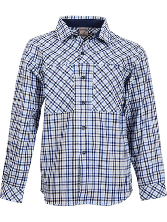 Matoufrance Kids Checked Shirt Blue