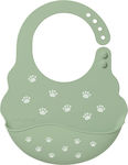 Babyono Waterproof Bib Silicone with Button & Pocket Turquoise for 6 m+