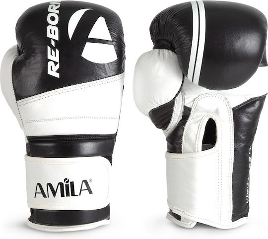 AMILA de Copii Mănuși de Box din Piele pentru Competiție Negre