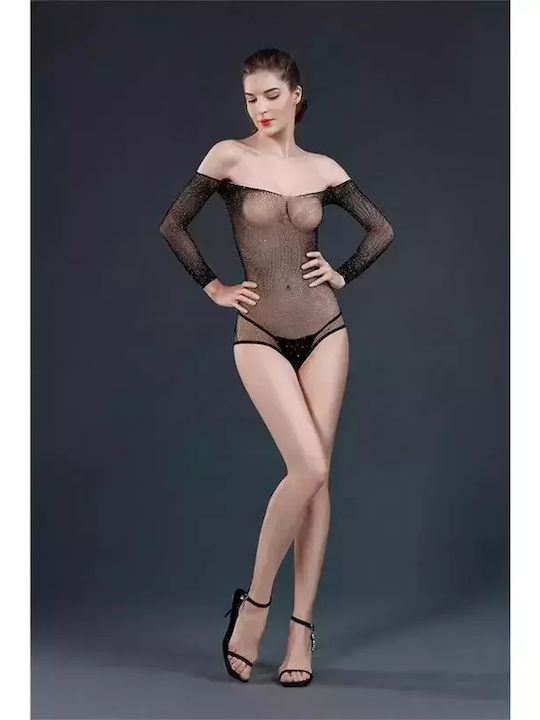 Moonlight BODYSTOCKING Sexy Κορμάκι με Διαφάνεια Μαύρο