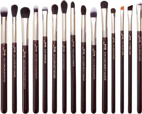 Jessup Beauty Professional Set with Makeup Brushes made of Natural Hair 15pcs