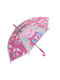 Παιδική Ομπρέλα Μπαστούνι Αυτόματη Ροζ με Διάμετρο 75εκ.