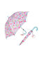 Rex London Kinder Regenschirm Gebogener Handgriff Rosa