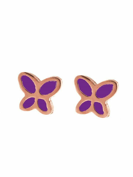 Paraxenies Gold Plated Silver Studs Kids Earrings Butterflies