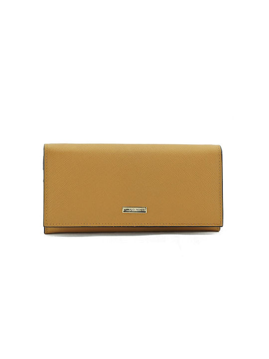 Mario Rossi Large Leather Women's Wallet with RFID Beige