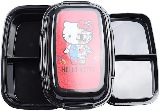 Sunce Πλαστικό Παιδικό Δοχείο Φαγητού Hello Kitty Μαύρο