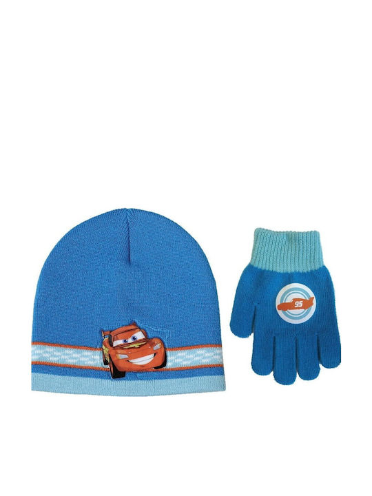Kinder Mütze Set Gestrickt Blau