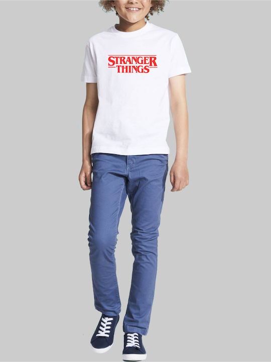 TKT Παιδικό T-shirt Λευκό Stranger things
