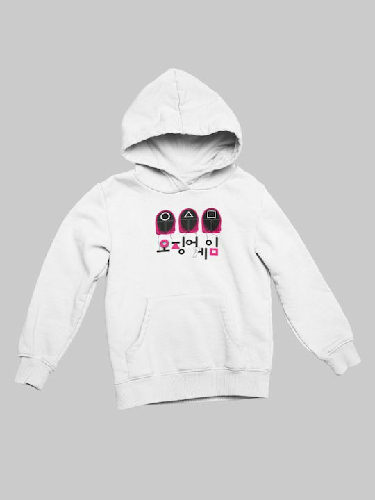 TKT Kids Sweatshirt with Hood and Pocket White