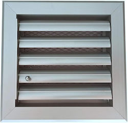 Square Fireplace Air Shutter Silver Karkon 15x15cm