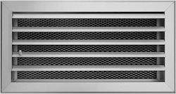 Rectangular Fireplace Air Shutter Silver Karkon 30x15cm