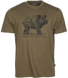 Pinewood Men's T-shirt in Khaki Farbe