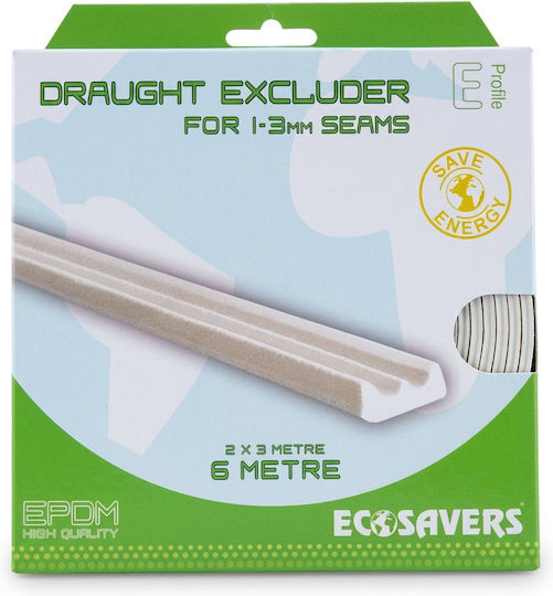 Ecosavers Selbstklebendes Band Zugluftstopper Tür in Weiß Farbe 6m