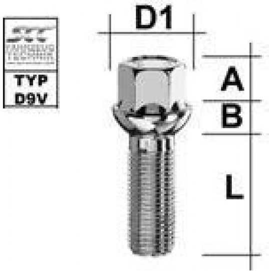 SCC Radschlösser Länge 27mm für Schlüssel Nr. 27
