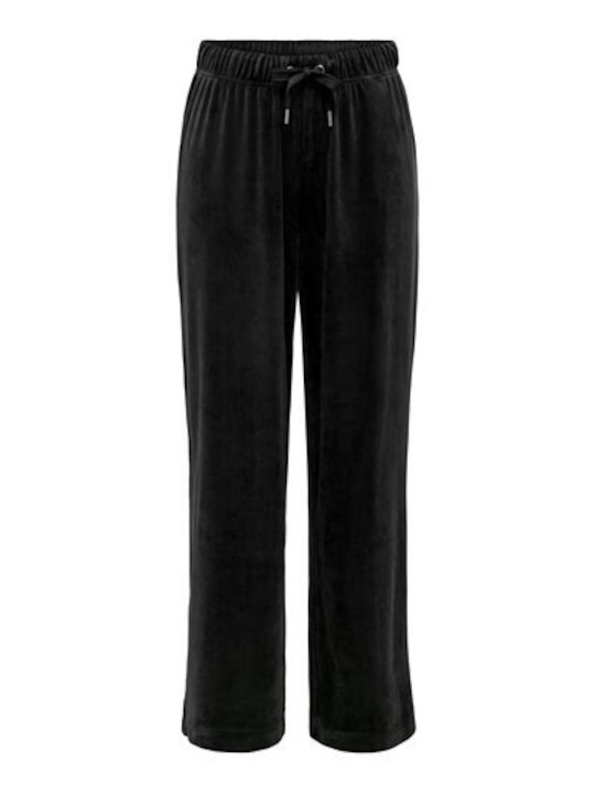 Only Women's Flared Sweatpants Black Velvet