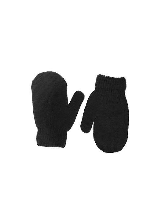 Knitted Kids MIttens Black with Lining