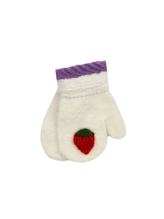 Extan Bebe Knitted Kids MIttens White